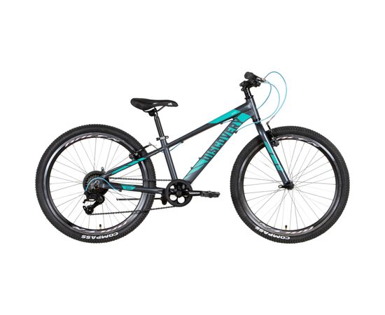 Велосипед Discovery 24" Qube Vbr рама-11,5" 2022 Grey/Turquoise (OPS-DIS-24-304)