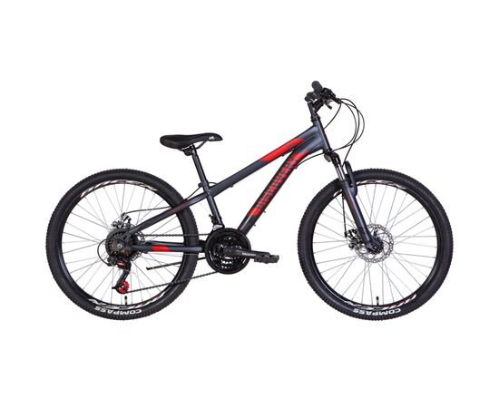 Велосипед Discovery 24" Rider AM DD рама-11,5" 2022 Grey/Red (OPS-DIS-24-310)