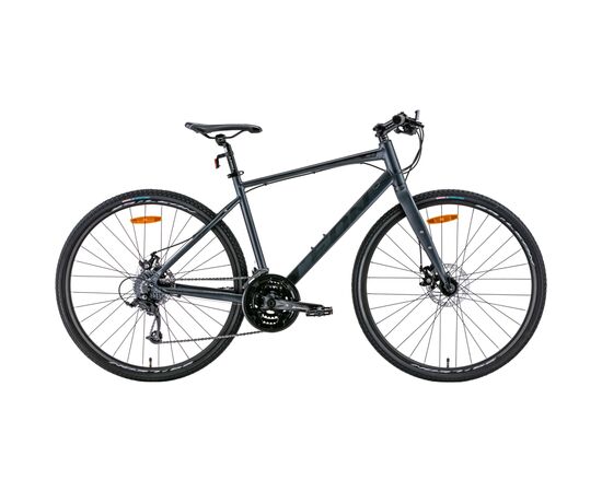 Велосипед Leon 28" HD-80 DD рама-21" 2022 Grey/Black (OPS-LN-28-021)