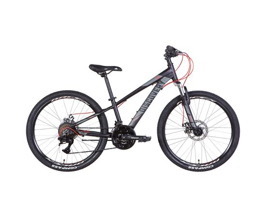 Велосипед Discovery 24" Qube AM DD рама-11,5" 2022 Black/Red (OPS-DIS-24-301)