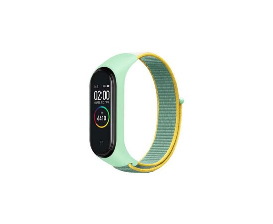 Ремешок для фитнес браслета BeCover Nylon Style для Xiaomi Mi Smart Band 7 Green-Yellow (707660)