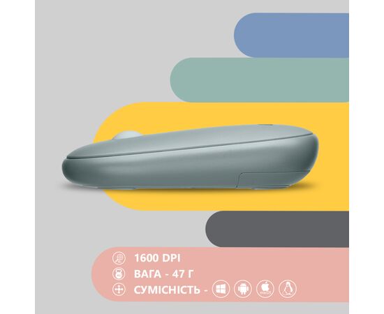 Мышка 2E MF300 Silent Wireless/Bluetooth Ashen Green (2E-MF300WGN), изображение 6 Мышка 2E MF300 Silent Wireless/Bluetooth Ashen Green (2E-MF300WGN), изображение 6