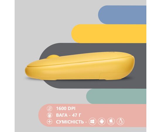 Мышка 2E MF300 Silent Wireless/Bluetooth Sunny Yellow (2E-MF300WYW), изображение 6 Мышка 2E MF300 Silent Wireless/Bluetooth Sunny Yellow (2E-MF300WYW), изображение 6