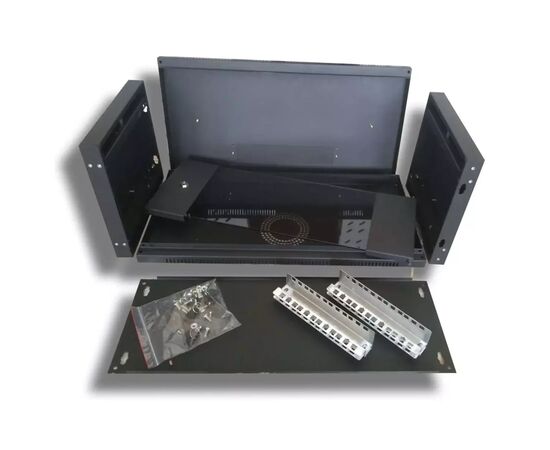 Шафа настінна Hypernet 4U 19" 600x350 (WMNC-350-4U-FLAT-BLACK), зображення 6 Шафа настінна Hypernet 4U 19" 600x350 (WMNC-350-4U-FLAT-BLACK), зображення 6