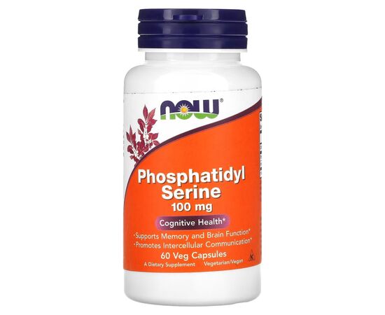 Вітамінно-мінеральний комплекс Now Foods Фосфатидилсерін, 100 мг, Phosphatidyl Serine, 60 вегетаріанських кав (NOW-02380)