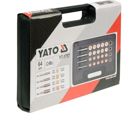 Набор инструментов Yato для ремонта сливных пробок M13, M15, M17, M20 (YT-1757), изображение 2 Набор инструментов Yato для ремонта сливных пробок M13, M15, M17, M20 (YT-1757), изображение 2