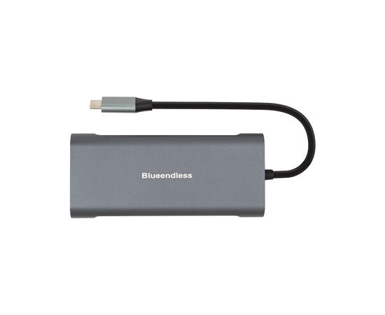 Концентратор PowerPlant USB-C to 2xUSB 3.0, 1xUSB 2.0, 1xType-C (PD), HDMI, SD, RJ45 (CA913497)