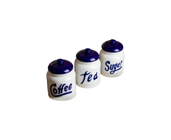 Емкость для сыпучих продуктов Vittora Set 3 пр White/Blue (VT-8103)