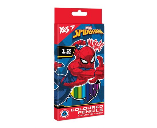 Карандаши цветные Yes Marvel.Spiderman 12 цветов (290667)