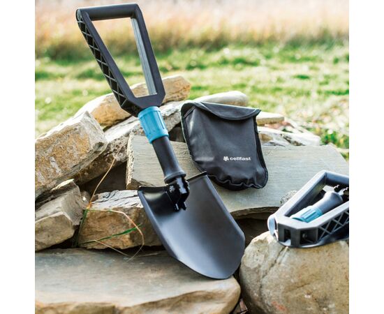 Тактическая лопата Cellfast Лопата складная Cellfast ERGO, 58.5 см, 925 гр (40-006), изображение 5 Тактическая лопата Cellfast Лопата складная Cellfast ERGO, 58.5 см, 925 гр (40-006), изображение 5