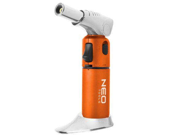 Газовый паяльник Neo Tools поворотный, пьезоподжиг, 1350°C, объем 7.8г, 340г (19-904)
