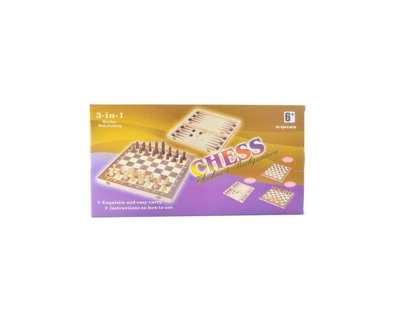 Настольная игра A-Toys 3 в 1 шахматы, шашки, нарды (622A)