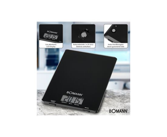 Весы кухонные Bomann KW 1515 CB black (KW1515CB black), изображение 4 Весы кухонные Bomann KW 1515 CB black (KW1515CB black), изображение 4