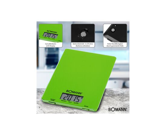 Весы кухонные Bomann KW 1515 CB green (KW1515CB green), изображение 5 Весы кухонные Bomann KW 1515 CB green (KW1515CB green), изображение 5