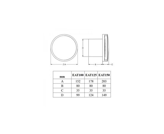 Вытяжной вентилятор Europlast EAT150HT, изображение 2 Вытяжной вентилятор Europlast EAT150HT, изображение 2