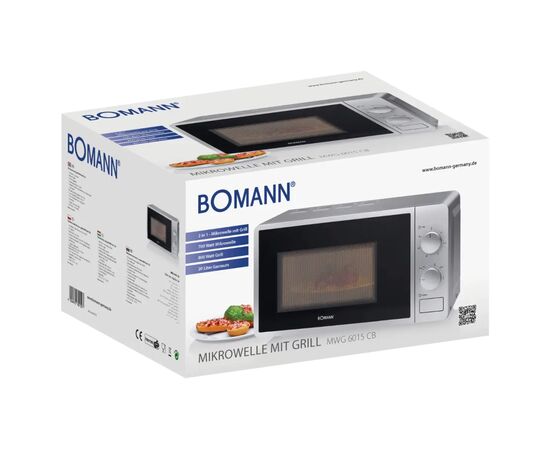 Микроволновая печь Bomann MWG 6015 CB silver (MWG6015CB silver), изображение 2 Микроволновая печь Bomann MWG 6015 CB silver (MWG6015CB silver), изображение 2