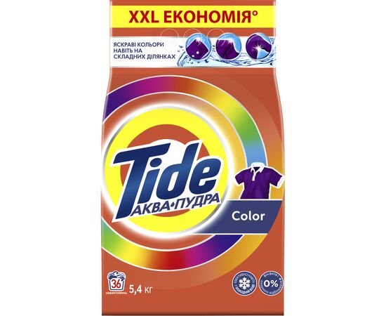 Стиральный порошок Tide Аква-Пудра Color 5.4 кг (8006540535158), изображение 2 Стиральный порошок Tide Аква-Пудра Color 5.4 кг (8006540535158), изображение 2