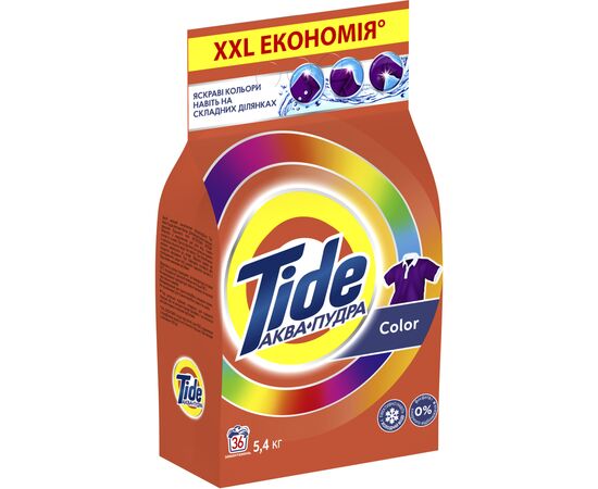 Стиральный порошок Tide Аква-Пудра Color 5.4 кг (8006540535158), изображение 3 Стиральный порошок Tide Аква-Пудра Color 5.4 кг (8006540535158), изображение 3