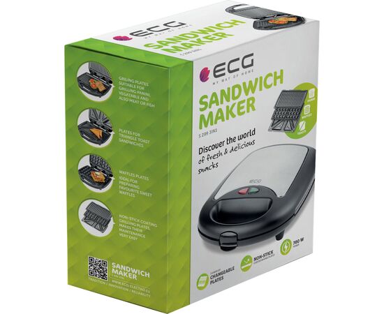 Сэндвичница ECG S 299 (S299), изображение 7 Сэндвичница ECG S 299 (S299), изображение 7