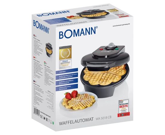 Вафельница Bomann WA 5018 СВ black (WA5018СВ black), изображение 3 Вафельница Bomann WA 5018 СВ black (WA5018СВ black), изображение 3