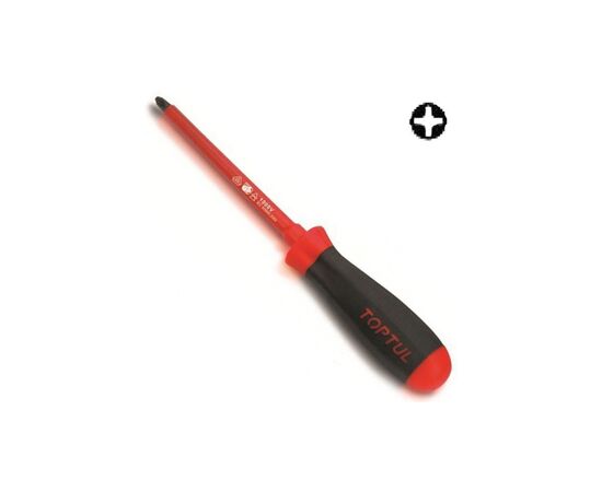 Отвертка Toptul PH1 диэлектрическая 100 мм (1000V) (FBEB0110)
