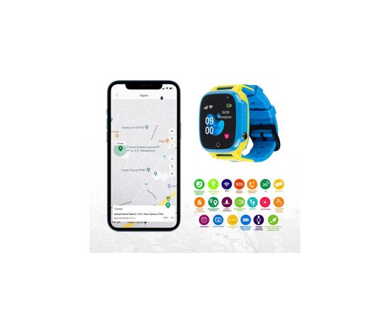 Смарт-часы Amigo GO008 GLORY GPS WIFI Blue-Yellow (976267), изображение 6 Смарт-часы Amigo GO008 GLORY GPS WIFI Blue-Yellow (976267), изображение 6