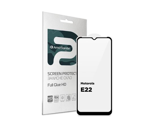 Скло захисне Armorstandart Full Glue HD Motorola E22 Black (ARM67051)
