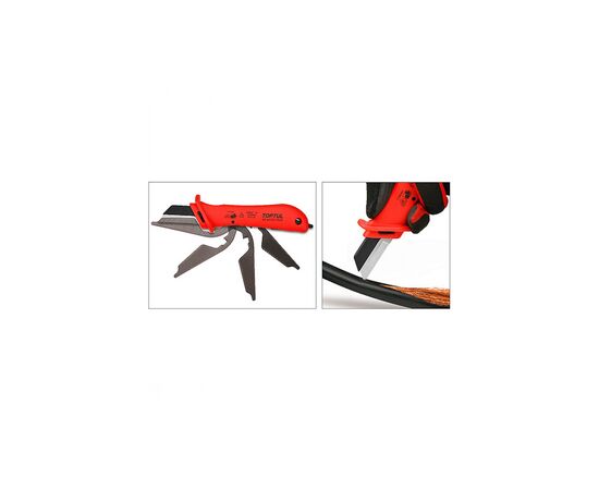 Нож монтажный Toptul для снятия изоляции с пяткой 1000V VDE (SFAC5018V4), изображение 2 Нож монтажный Toptul для снятия изоляции с пяткой 1000V VDE (SFAC5018V4), изображение 2