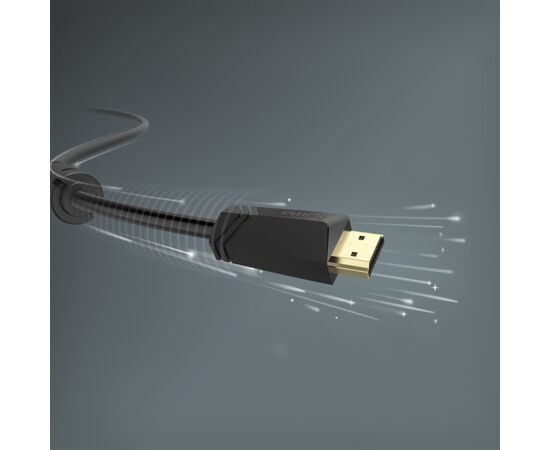Кабель мультимедийный HDMI to HDMI 15.0m 4K Ethernet Gold Black Hama (00205010), изображение 2 Кабель мультимедийный HDMI to HDMI 15.0m 4K Ethernet Gold Black Hama (00205010), изображение 2