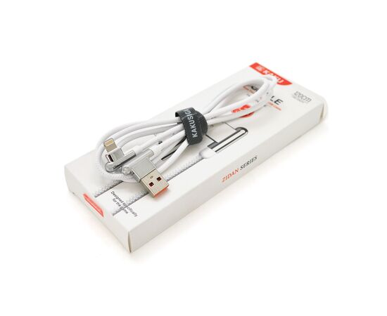 Дата кабель USB 2.0 AM to Lightning 1.0m KSC-125 ZIDAN White 3.2А iKAKU (KSC-125-L)
