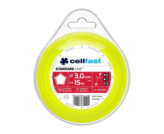 Жилка косильная Cellfast звезда, 3 x 15м (35-022)