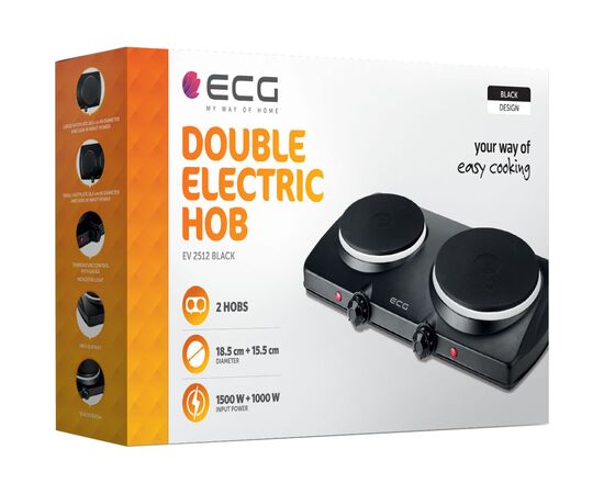 Настольная плита ECG EV 2512 Black, изображение 7 Настольная плита ECG EV 2512 Black, изображение 7