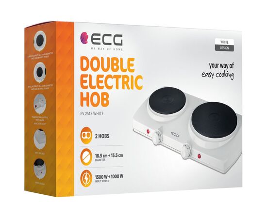 Настольная плита ECG EV 2512 White, изображение 7 Настольная плита ECG EV 2512 White, изображение 7
