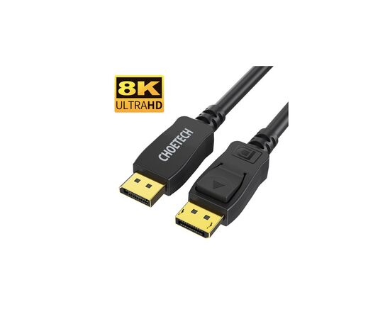 Кабель мультимедійний Display Port to Display Port 2.0m V1.4 8K 60Hz Choetech (XDD01-BK)