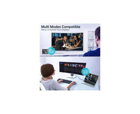 Кабель мультимедийный USB-C to DisplayPort 1.8m 8K 30Hz Choetech (XCP-1803-BK), изображение 8 Кабель мультимедийный USB-C to DisplayPort 1.8m 8K 30Hz Choetech (XCP-1803-BK), изображение 8