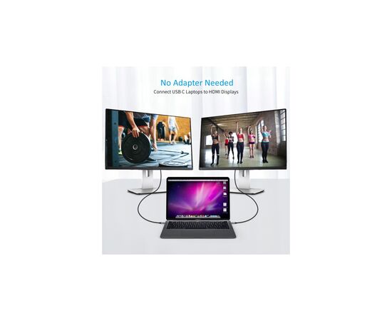Кабель мультимедийный USB-C to HDMI 1.8m 4K 60Hz Choetech (CH0021-BK), изображение 7 Кабель мультимедийный USB-C to HDMI 1.8m 4K 60Hz Choetech (CH0021-BK), изображение 7