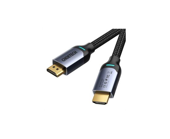 Кабель мультимедійний HDMI to HDMI 2.0m V.2.1 8K 60Hz HDR10 HLG 48Gbps YUV 444 Choetech (XHH01-BK), зображення 2 Кабель мультимедійний HDMI to HDMI 2.0m V.2.1 8K 60Hz HDR10 HLG 48Gbps YUV 444 Choetech (XHH01-BK), зображення 2