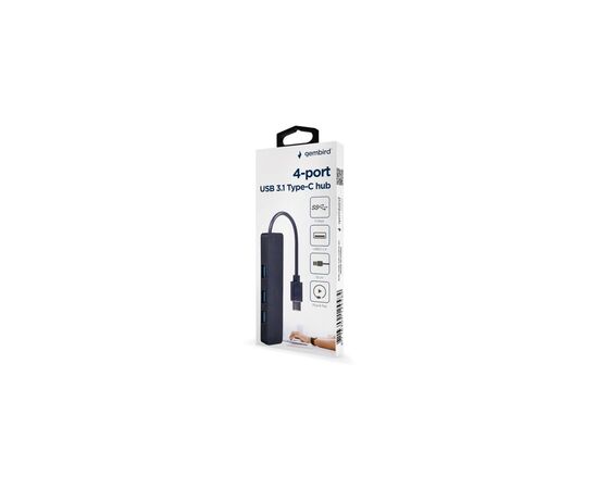 Концентратор Gembird USB-C UHB-U3P4-01 4 ports USB 3.1 (UHB-CM-U3P4-01), изображение 3 Концентратор Gembird USB-C UHB-U3P4-01 4 ports USB 3.1 (UHB-CM-U3P4-01), изображение 3