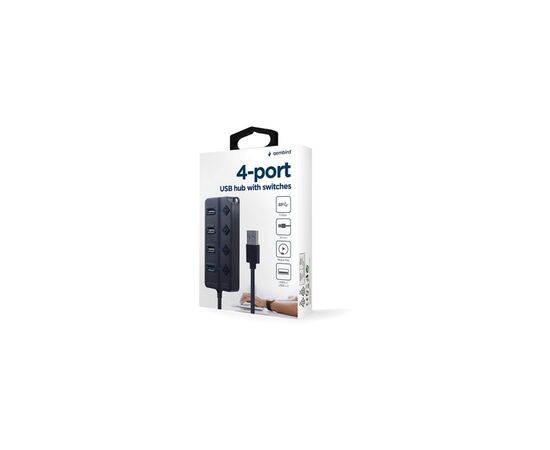 Концентратор Gembird 4 ports (1xUSB3.1+3xUSB2.0) switch black (UHB-U3P1U2P3P-01), изображение 6 Концентратор Gembird 4 ports (1xUSB3.1+3xUSB2.0) switch black (UHB-U3P1U2P3P-01), изображение 6