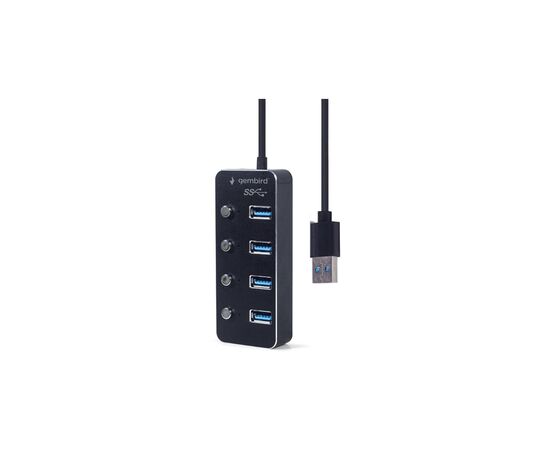 Концентратор Gembird USB 3.0 4 ports switch black (UHB-U3P4P-01), изображение 4 Концентратор Gembird USB 3.0 4 ports switch black (UHB-U3P4P-01), изображение 4
