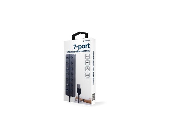 Концентратор Gembird 7 ports (1xUSB3.1+6xUSB2.0) switch black (UHB-U3P1U2P6P-01), изображение 6 Концентратор Gembird 7 ports (1xUSB3.1+6xUSB2.0) switch black (UHB-U3P1U2P6P-01), изображение 6