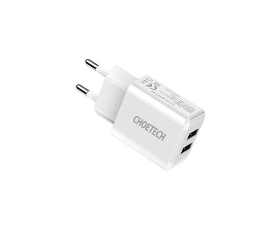 Зарядное устройство Choetech 2xUSB 5V/2A (C0030EU-WH), изображение 2 Зарядное устройство Choetech 2xUSB 5V/2A (C0030EU-WH), изображение 2