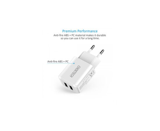 Зарядное устройство Choetech 2xUSB 5V/2A (C0030EU-WH), изображение 7 Зарядное устройство Choetech 2xUSB 5V/2A (C0030EU-WH), изображение 7