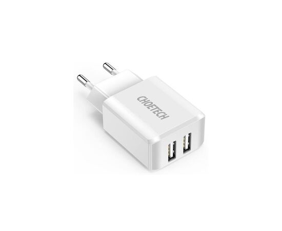 Зарядное устройство Choetech 2xUSB 5V/2A (C0030EU-WH)