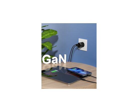 Зарядное устройство Choetech GaN USB-A/USB-C 33W QC3.0/PD/PPS (PD5006-EU-BK), изображение 4 Зарядное устройство Choetech GaN USB-A/USB-C 33W QC3.0/PD/PPS (PD5006-EU-BK), изображение 4