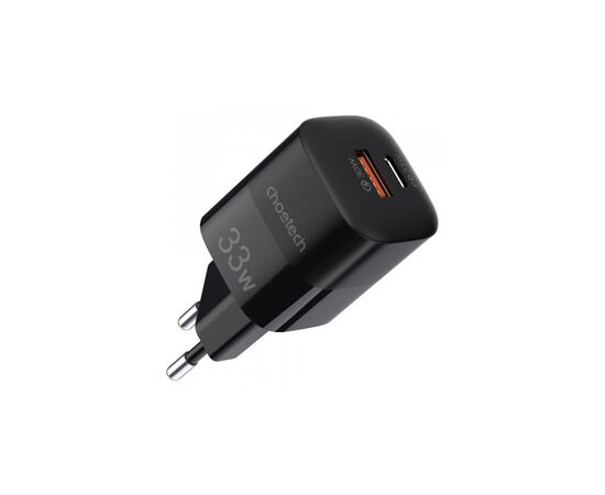 Зарядное устройство Choetech GaN USB-A/USB-C 33W QC3.0/PD/PPS (PD5006-EU-BK)