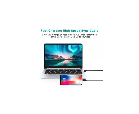 Дата кабель USB 2.0 AM to Lightning 1.8m 2.1A MFI Black Choetech (IP0027-BK), изображение 9 Дата кабель USB 2.0 AM to Lightning 1.8m 2.1A MFI Black Choetech (IP0027-BK), изображение 9