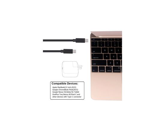 Дата кабель USB-C to USB-C 2.0m Choetech (CC0003), изображение 7 Дата кабель USB-C to USB-C 2.0m Choetech (CC0003), изображение 7