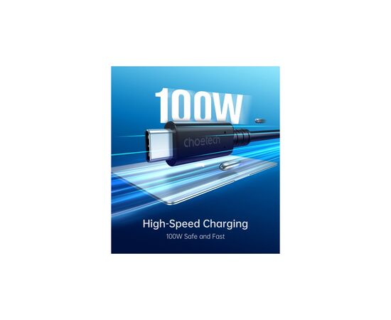 Дата кабель USB4 Type-C to Type-C 0.8m 40Gbps PD 100W 8K60Hz Choetech (XCC-1028-BK), изображение 5 Дата кабель USB4 Type-C to Type-C 0.8m 40Gbps PD 100W 8K60Hz Choetech (XCC-1028-BK), изображение 5