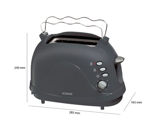 Тостер Bomann TA 246 CB grey, изображение 3 Тостер Bomann TA 246 CB grey, изображение 3